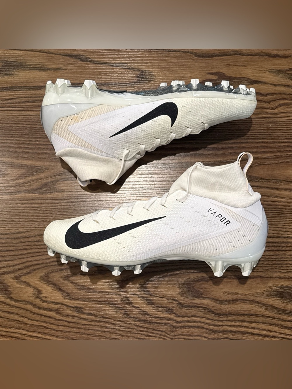 Size 12 Nike Vapor Untouchable Pro 3 White Football Cleats 917165-105 - NEW
